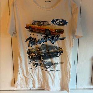 Old Navy White Mustang Graphic Tee